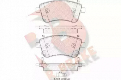 R BRAKE rb1985 -  Комплект тормозных колодок, дисковый тормоз